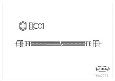 Corteco Bremsschlauch ERSTAUSRÜSTERQUALITÄT [Hersteller-Nr. 19032531] für Toyota von CORTECO