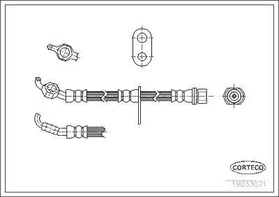 Corteco Bremsschlauch ERSTAUSRÜSTERQUALITÄT [Hersteller-Nr. 19033071] für Toyota von CORTECO