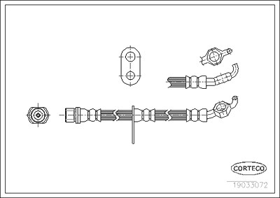 Corteco Bremsschlauch ERSTAUSRÜSTERQUALITÄT [Hersteller-Nr. 19033072] für Toyota von CORTECO