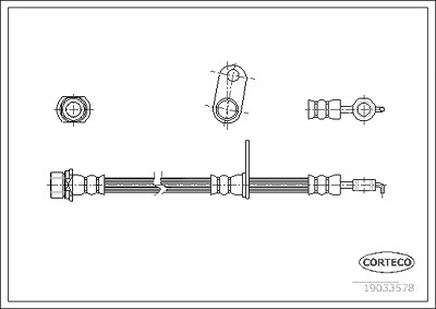 Corteco Bremsschlauch ERSTAUSRÜSTERQUALITÄT [Hersteller-Nr. 19033578] für Toyota von CORTECO