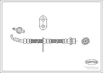 Corteco Bremsschlauch ERSTAUSRÜSTERQUALITÄT [Hersteller-Nr. 19032289] für Toyota von CORTECO