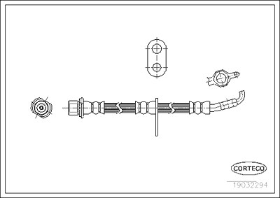 Corteco Bremsschlauch ERSTAUSRÜSTERQUALITÄT [Hersteller-Nr. 19032294] für Toyota von CORTECO