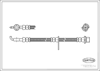 Corteco Bremsschlauch ERSTAUSRÜSTERQUALITÄT [Hersteller-Nr. 19033074] für Toyota von CORTECO
