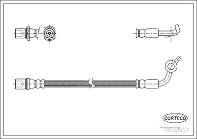 Corteco Bremsschlauch ERSTAUSRÜSTERQUALITÄT [Hersteller-Nr. 19032953] für Toyota von CORTECO