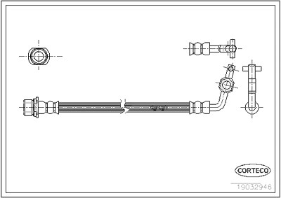 Corteco Bremsschlauch ERSTAUSRÜSTERQUALITÄT [Hersteller-Nr. 19032946] für Toyota von CORTECO