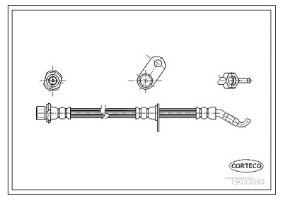 Corteco Bremsschlauch ERSTAUSRÜSTERQUALITÄT [Hersteller-Nr. 19033093] für Toyota von CORTECO