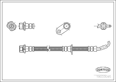 Corteco Bremsschlauch ERSTAUSRÜSTERQUALITÄT [Hersteller-Nr. 19033095] für Toyota von CORTECO