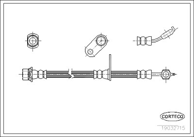 Corteco Bremsschlauch ERSTAUSRÜSTERQUALITÄT [Hersteller-Nr. 19032715] für Toyota von CORTECO