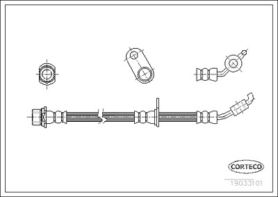 Corteco Bremsschlauch ERSTAUSRÜSTERQUALITÄT [Hersteller-Nr. 19033101] für Toyota von CORTECO