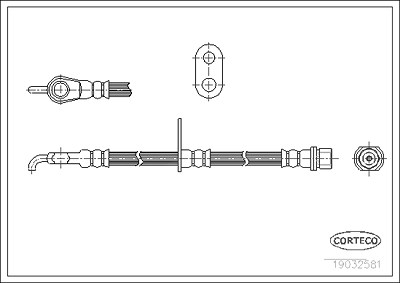 Corteco Bremsschlauch ERSTAUSRÜSTERQUALITÄT [Hersteller-Nr. 19032581] für Toyota von CORTECO