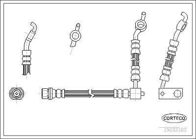 Corteco Bremsschlauch ERSTAUSRÜSTERQUALITÄT [Hersteller-Nr. 19033103] für Toyota von CORTECO