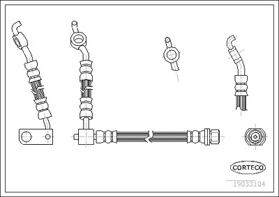 Corteco Bremsschlauch ERSTAUSRÜSTERQUALITÄT [Hersteller-Nr. 19033104] für Toyota von CORTECO