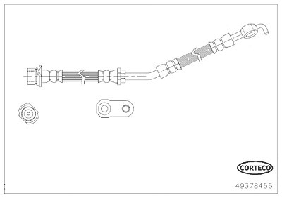 Corteco Bremsschlauch ERSTAUSRÜSTERQUALITÄT [Hersteller-Nr. 49378455] für Toyota von CORTECO