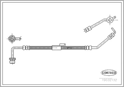 Corteco Bremsschlauch Vorderachse links ERSTAUSRÜSTERQUALITÄT [Hersteller-Nr. 19032132] für Ford von CORTECO
