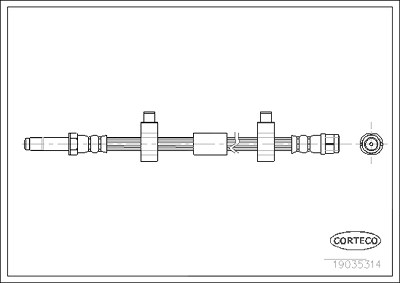 Corteco Bremsschlauch ERSTAUSRÜSTERQUALITÄT [Hersteller-Nr. 19035314] für VW von CORTECO