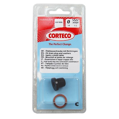 Corteco Ölablass-Schraube mit Dichtring ERSTAUSRÜSTERQUALITÄT [Hersteller-Nr. 220150S] für Audi, Porsche, Seat, Skoda, VW von CORTECO