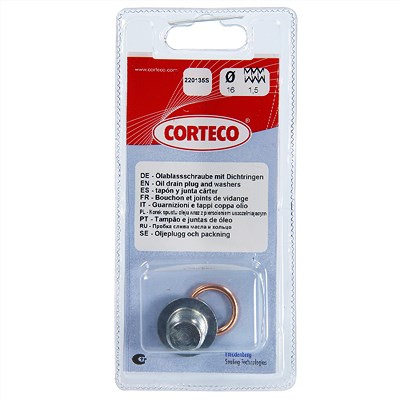 Corteco Ölablass-Schraube mit Dichtring ERSTAUSRÜSTERQUALITÄT [Hersteller-Nr. 220135S] für BMW, Citroën, Ds, Mini, Opel, Peugeot, Toyota, Vauxhall von CORTECO