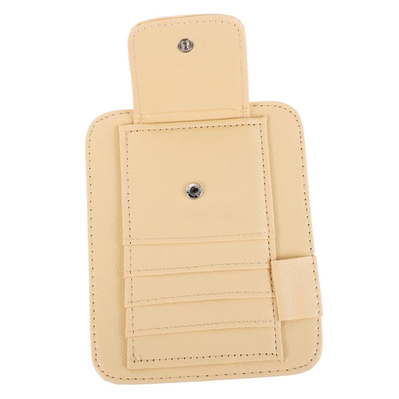 COSMEVIVI Inhaber Eines Autotickets Mehrfach-sonnenbrillenhalter Für Auto-Visier Autowechsel-organisator Autohaken Sonnenbrillen-Organizer Fürs Auto Parkschein-Clip Auto Cd Halter Beige Pu von COSMEVIVI