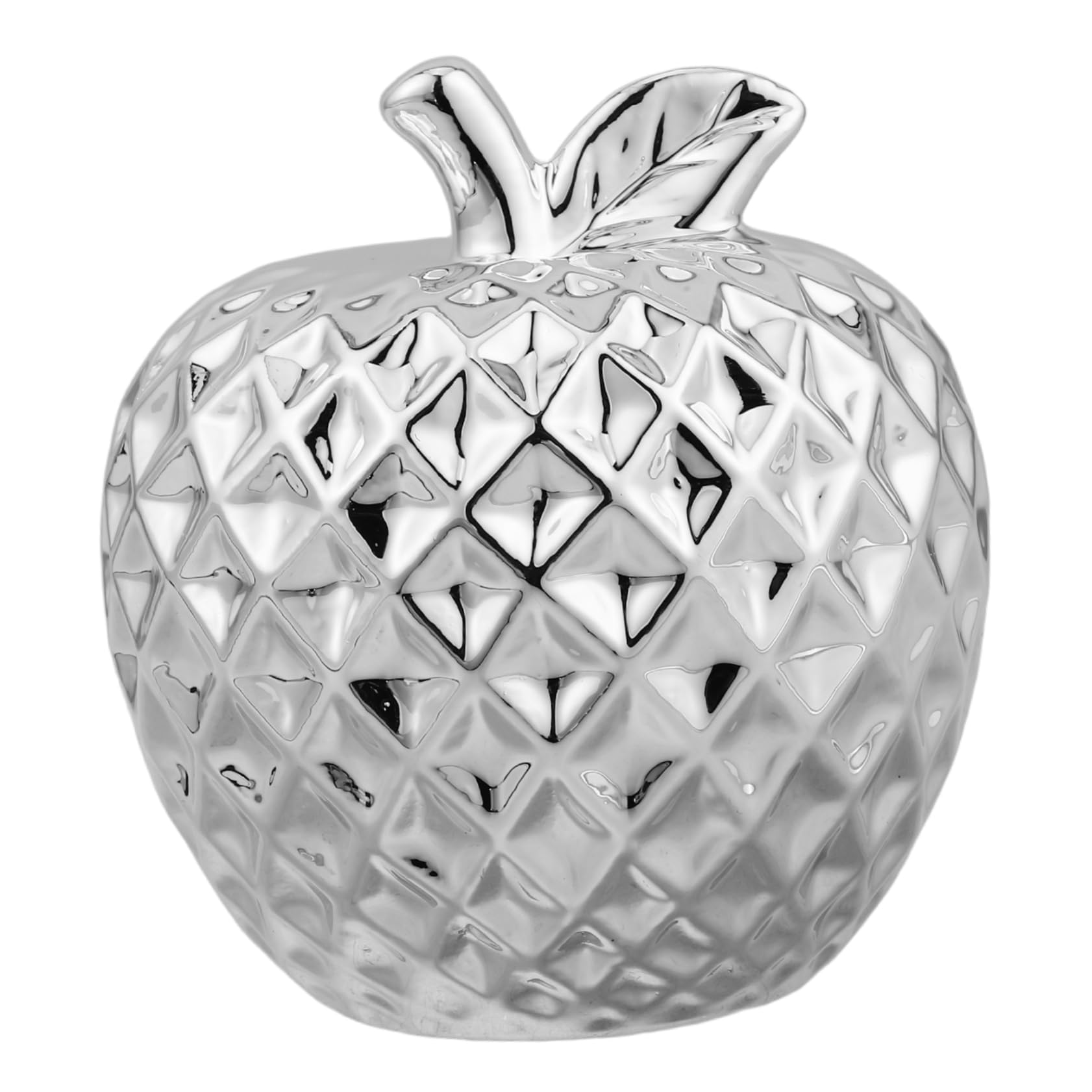 COSMEVIVI Keramik-Apfel-Ornament Tischkeramik-apfelornament Zarte Keramikfrucht Raumdekoration Apfeldekor Keramische Verzierung Keramik Kleiner Apfel Partydekoration Weißes Porzellan Silver von COSMEVIVI