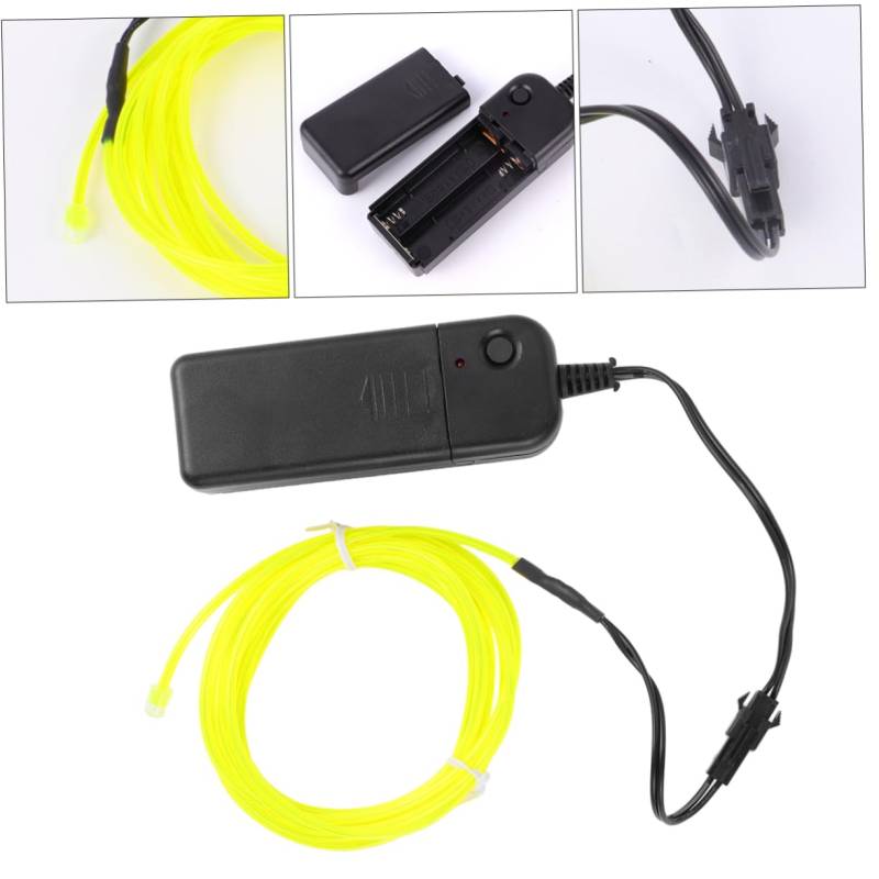 Elwire Leuchtende Linie Flexibler EL-draht EL-Kabel-kit -neon Batterie Leuchtreklame Neon-EL-draht-leuchten Neon-EL-draht-licht Party-neon-drahtstreifen DIY-EL-draht Green COSMEVIVI von COSMEVIVI