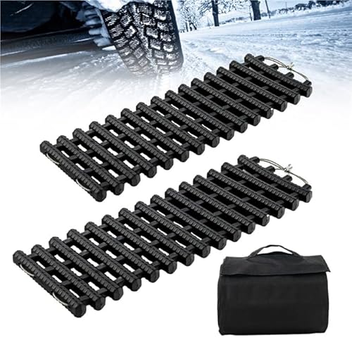 COSTWAY 2 Stücke Anfahrhilfe Auto, Sandbleche Offroad, Traktionsmatte für Sand Schnee EIS Schlamm, Offroad Tracks Traction Mats, Traktionshilfe mit Tasche für Wohnmobil/PKW/LKW (61,5 x 21 x 2,8 cm) von COSTWAY