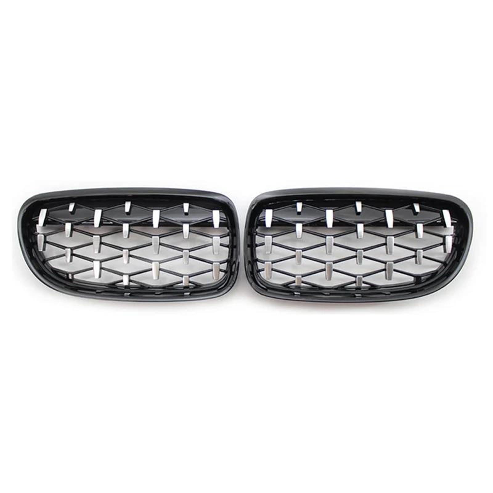 Front Grillgitter Für E90 E91 318i 320i 325i 328i 2009-2012 Diamond Grills Car Nierengitter Frontstoßstange Racing Grill Stoßstange Kühlergrill(Silver and Black) von COUSOPO