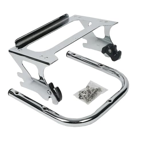 Gepäckträger 2-Up Tour-Pack Montieren Gepäck Rack Für Für Touring Für Road King Für Electra Glide FLHT FLTR FLHX 1997-2008 Motorrad Heck Rack Halterung(Chrome) von COUSOPO