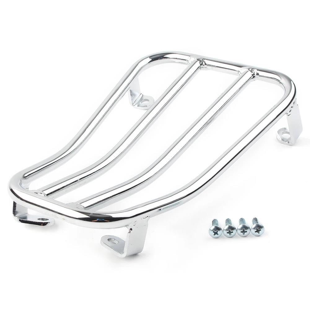 Gepäckträger Für Vespa GTS300 2017-2023 CNC Fußpedal Gepäckträgerhalterung Hinten Motorradzubehör Schwarz/Chrom Motorrad Heck Rack Halterung(Chrome) von COUSOPO