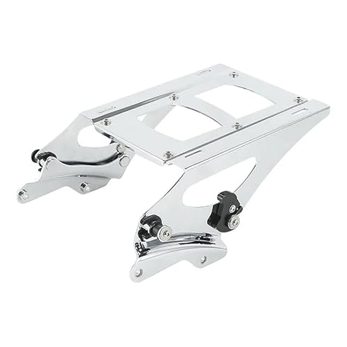 Gepäckträger Motorrad Doppel-up Montage Stamm Gepäck Rack & Docking Kits Für Tour Pak Für Touring Für Glide 2014-2023 Motorrad Heck Rack Halterung(Style A Chrome) von COUSOPO