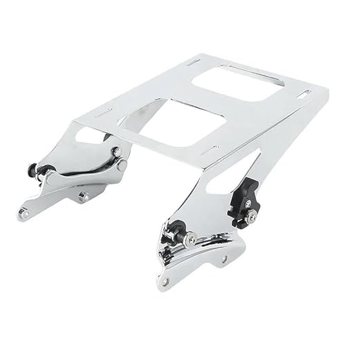 Gepäckträger Motorrad Doppel-up Montage Stamm Gepäck Rack & Docking Kits Für Tour Pak Für Touring Für Glide 2014-2023 Motorrad Heck Rack Halterung(Style B Chrome) von COUSOPO