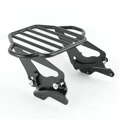 Gepäckträger Motorrad Gepäck Rack W/ 4 Punkt Docking Für Tour Pak Für Touring Für Road King Für Straße Electra Glide FLHX FLHR FLHT Motorrad Heck Rack Halterung(Schwarz) von COUSOPO