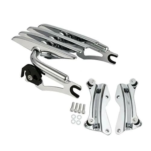 Gepäckträger Motorrad-Gepäckträger-Docking-Hardware Für Touring Street Glide Für Road King Für Electra Glide 2009–2013 Motorrad Heck Rack Halterung(Chrome) von COUSOPO