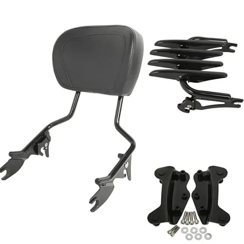 Gepäckträger Motorrad-Rückenlehne Sissy Bar Gepäckträger W/Docking Für Touring Für Road King Für Street Glide FLHX FLHR FLHT FLTR 2009-2013 Motorrad Heck Rack Halterung(Schwarz) von COUSOPO