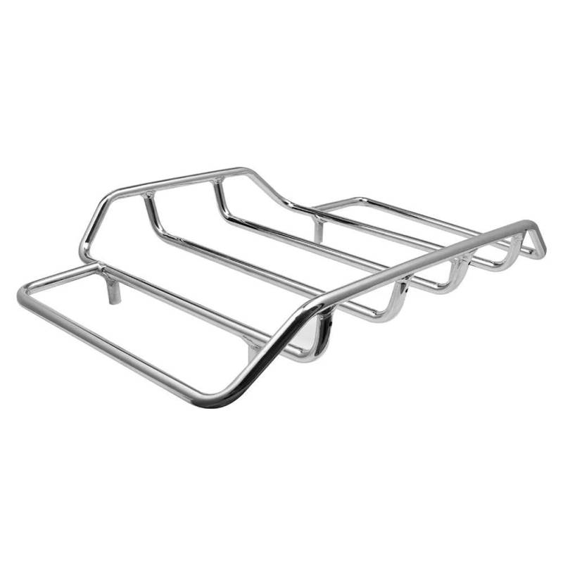 Gepäckträger Motorrad Tour Pack Pack Gepäck Top Rack Trunk Pak Für Touring Road Für King Street Glide FLHR FLHX FLHT FLHTCU 1984-2018 Motorrad Heck Rack Halterung(Chrome) von COUSOPO