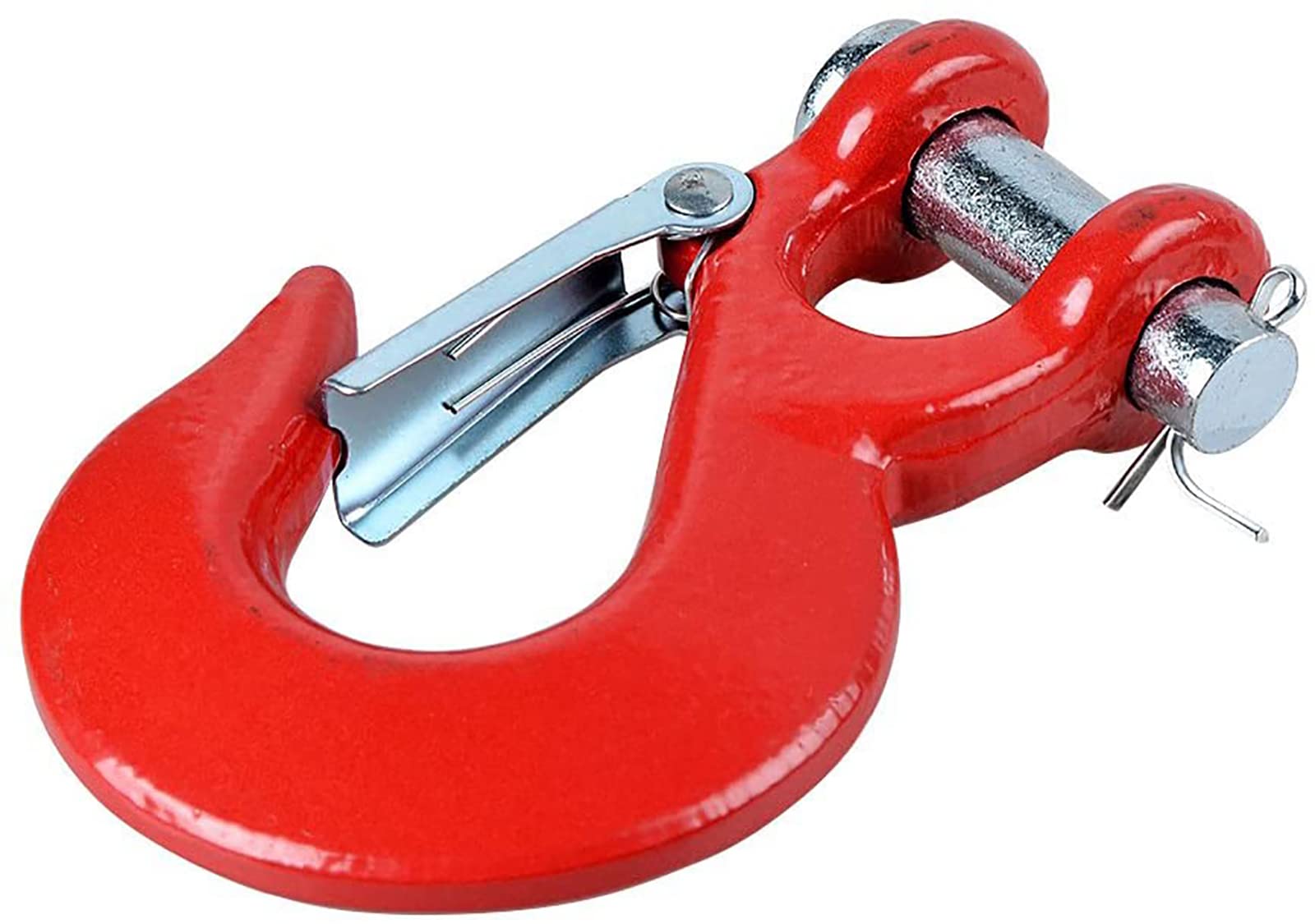 COYOUCO Sicherheitslatch Winch Haken 3/8 "Zugwinde Kabelhakenschlagstopper, Grad 70 geschmiedet Stahl-Riegel-Gabelungs-Gleithaken, max 35.000 lbs,Rot von COYOUCO