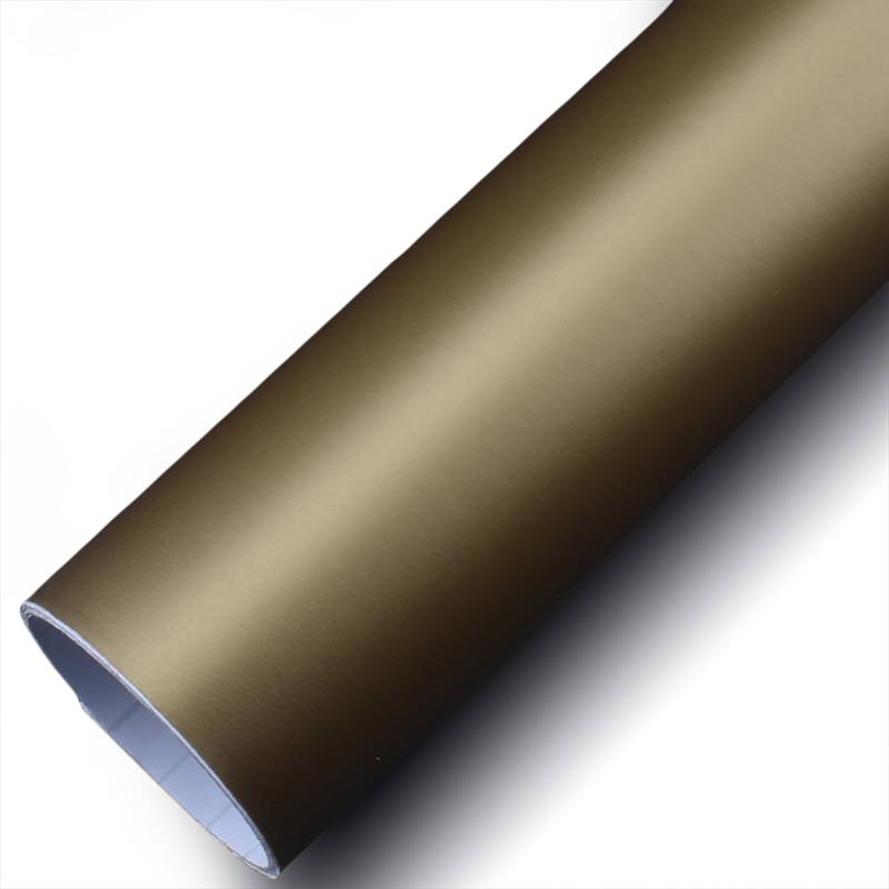 COYOUCO Vinyl-Autofolie Matt Metallic Premium Selbstklebende Ersatz-Fahrzeug-Folienrolle mit dehnbaren DIY-Aufklebern mit Luftfreigabe,Gold,50 * 300cm von COYOUCO