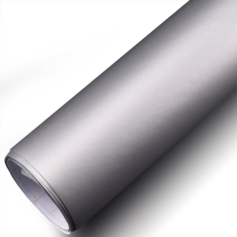 COYOUCO Vinyl-Autofolie Matt Metallic Premium Selbstklebende Ersatz-Fahrzeug-Folienrolle mit dehnbaren DIY-Aufklebern mit Luftfreigabe,Silber,50 * 300cm von COYOUCO