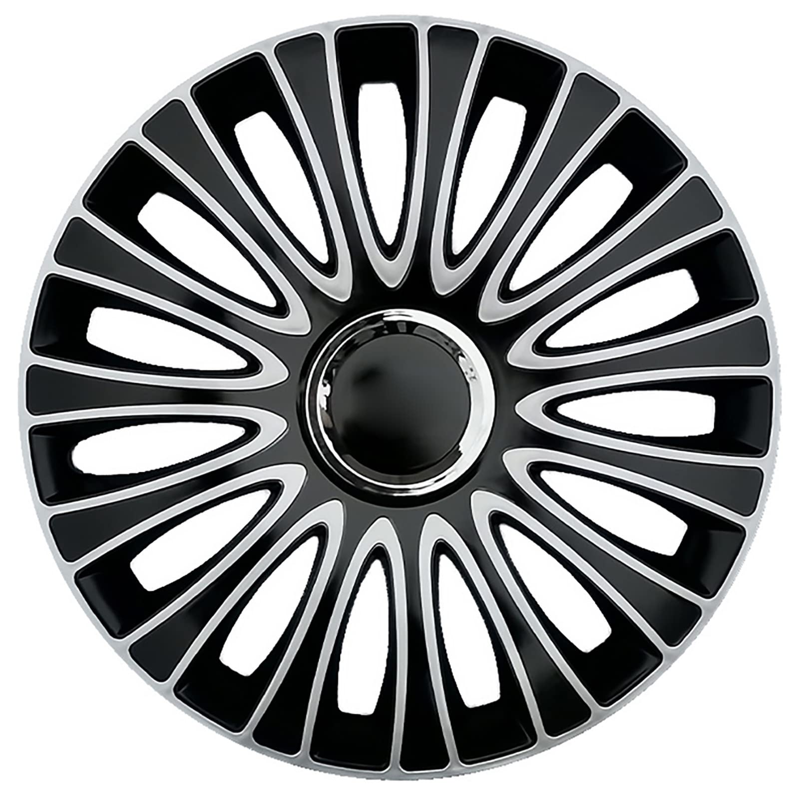 Hubcaps -Set von 4, 14 Zoll/15 -Zoll -Radbedeckung Hub Caps Rim Deckabdeckung Auto Reifenersatz Außenkappe,Black Sliver,15 Inch von COYOUCO