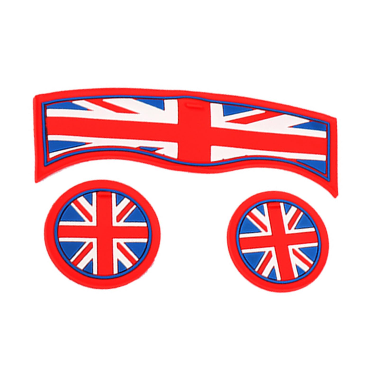 COZERI 3er Set Auto Getränkehalter Untersetzer Für Mini Cooper F60, Mittelkonsole Matte, rutschfest Getränkehalter Untersetzer Auto Zubehör Für Mini Cooper Zubehör,Union Jack Blau von COZERI