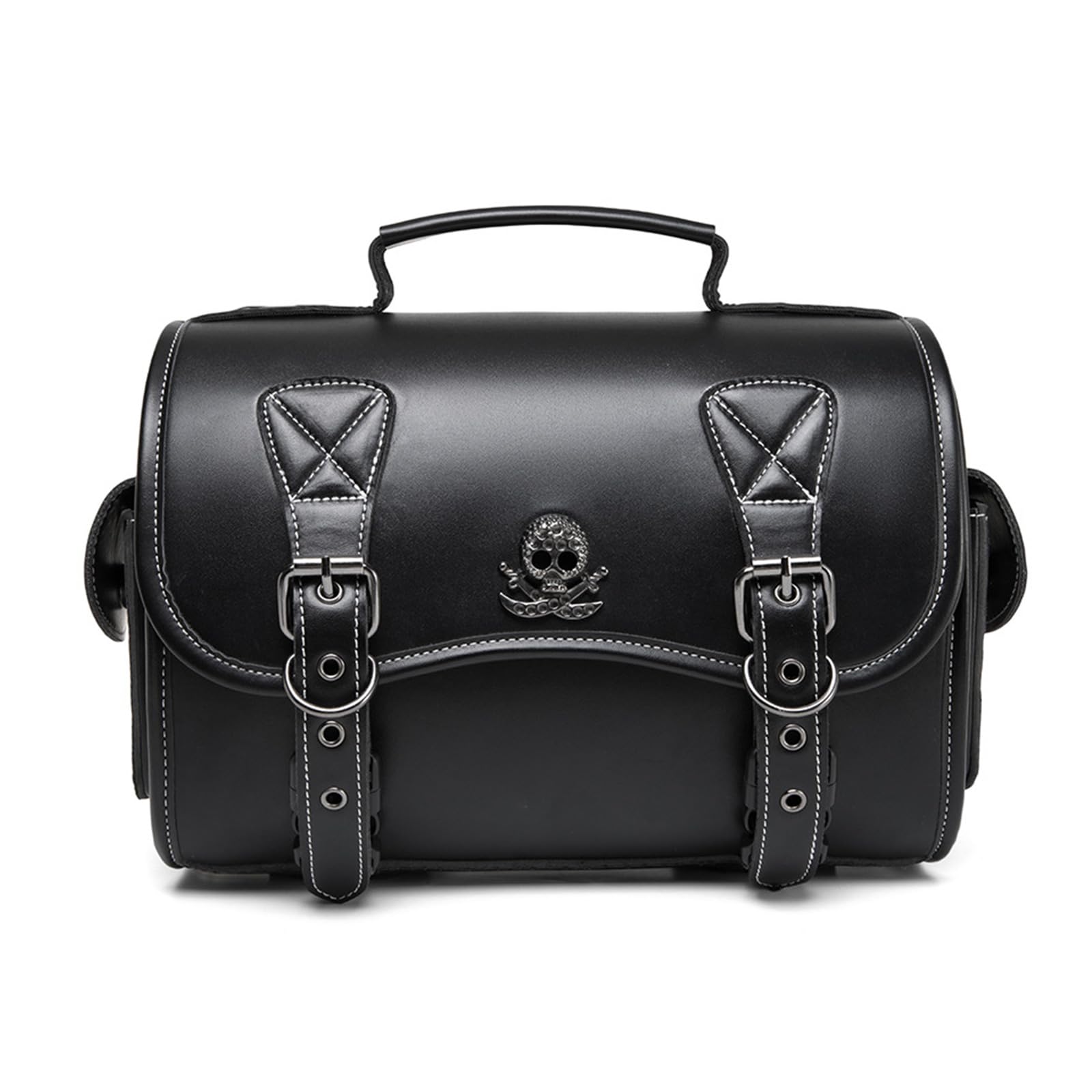 CPAOWEHF Punk Styles Satteltasche PU Seitentasche Reisegepäcktasche Mit 2 Riemen Über Satteltasche Werkzeugtasche von CPAOWEHF