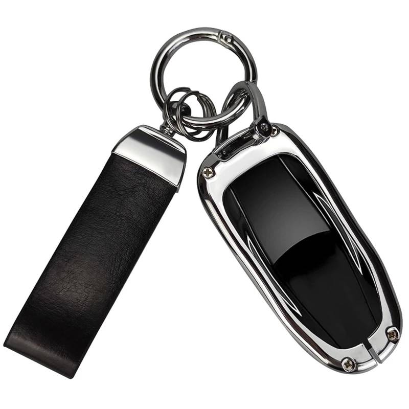 CPNTDSAZ Autoschlüsselgehäuse Auto Zinklegierung Schutz Schlüsselanhänger Shell Smart Remote Key Case Cover Halter Kompatibel Mit Tesla Für Modell 3(7) von CPNTDSAZ