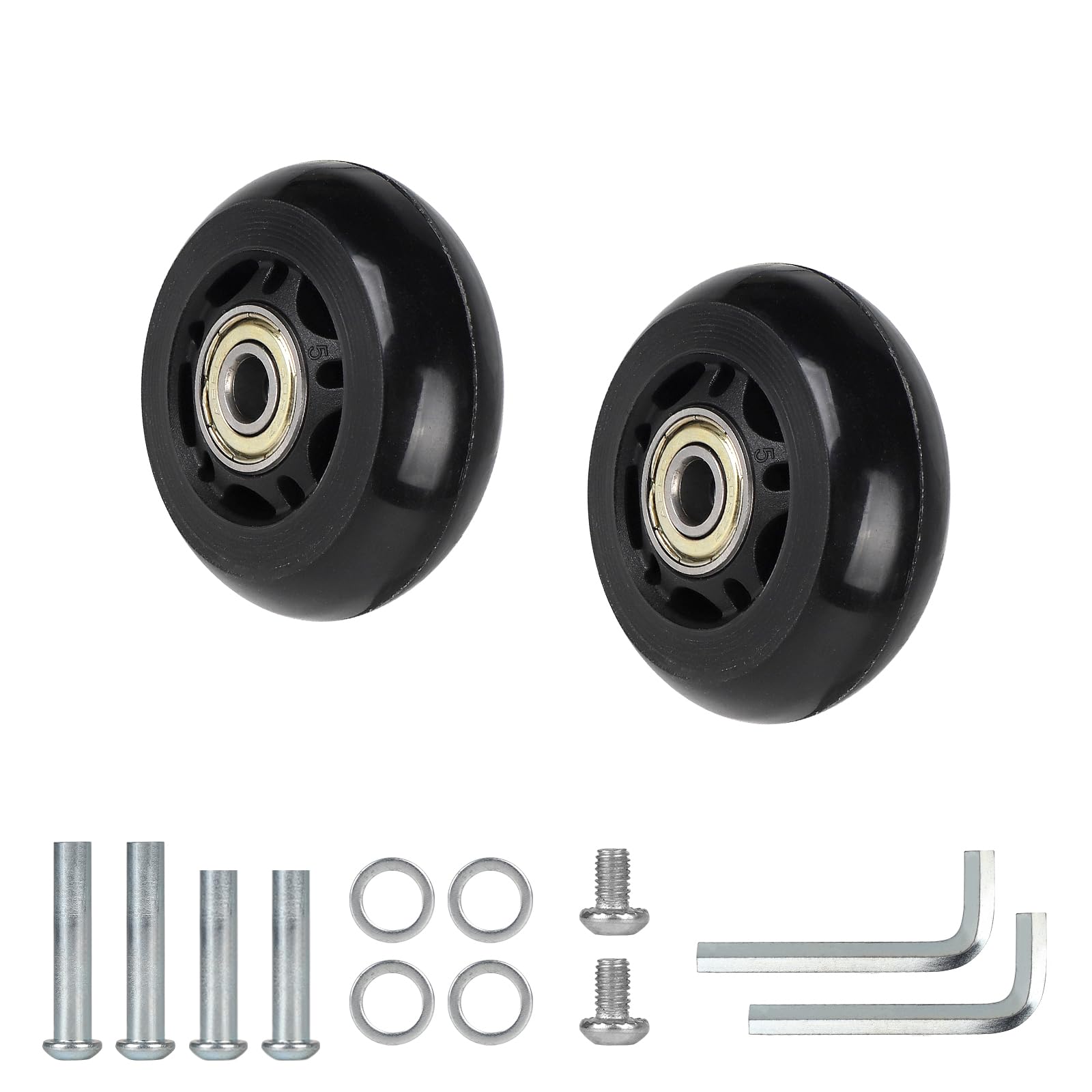 CPROSP 2tlg Ersatzrollen für Koffer 60 * 24mm, Ersatzrollen für Gepäck, Kofferrollen Ersatzrollen Gummi, Luggage/Suitcase Replacement Wheels für Trolleys von CPROSP