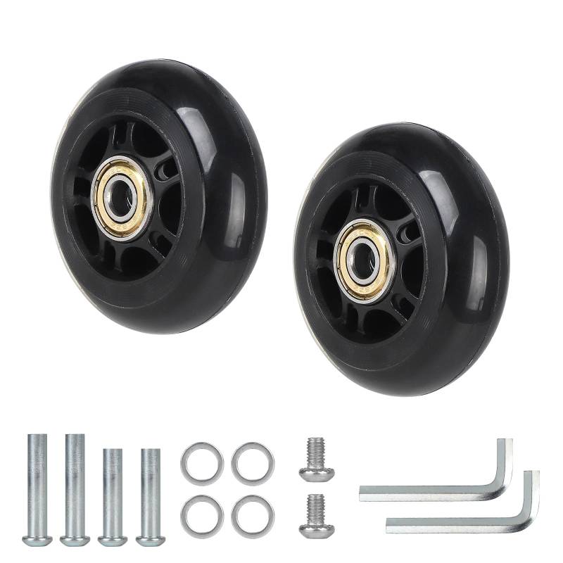 CPROSP 2tlg Koffer Ersatzrollen 70 * 24mm, Ersatzrollen für Gepäck, Kofferrollen Ersatzrollen Gummi, Luggage/Suitcase Replacement Wheels für Trolleys von CPROSP