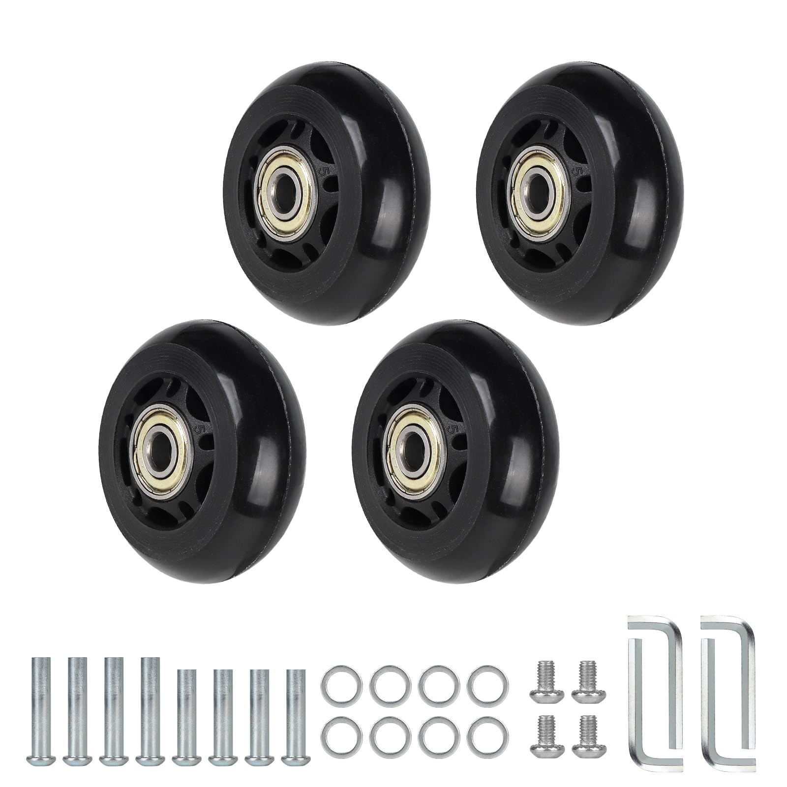 CPROSP 4tlg Koffer Ersatzrollen 60 * 24mm, Ersatzrollen für Gepäck, Kofferrollen Ersatzrollen Gummi, Luggage/Suitcase Replacement Wheels für Trolleys von CPROSP