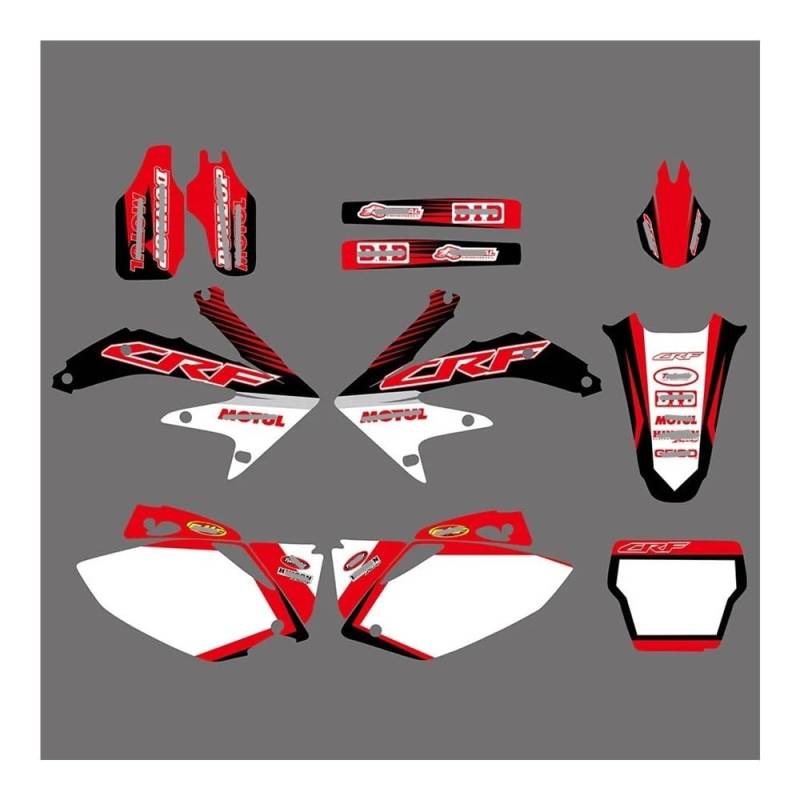 Moto Réservoir Pad Motorrad Verkleidung Aufkleber Grafiken Hintergrund Aufkleber Für CRF450R CRF450 2005 2006 2007 2008 CRF 450 von CPSIKJJ