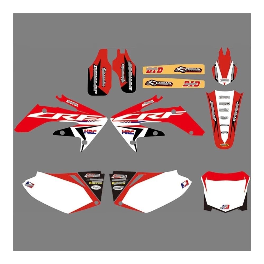 Moto Réservoir Pad Motorrad Verkleidung Aufkleber Grafiken Team Aufkleber Hintergrund Kits Für CRF250R CRF 250 2004 2005 2006 2007 2008 2009 CRF250 von CPSIKJJ