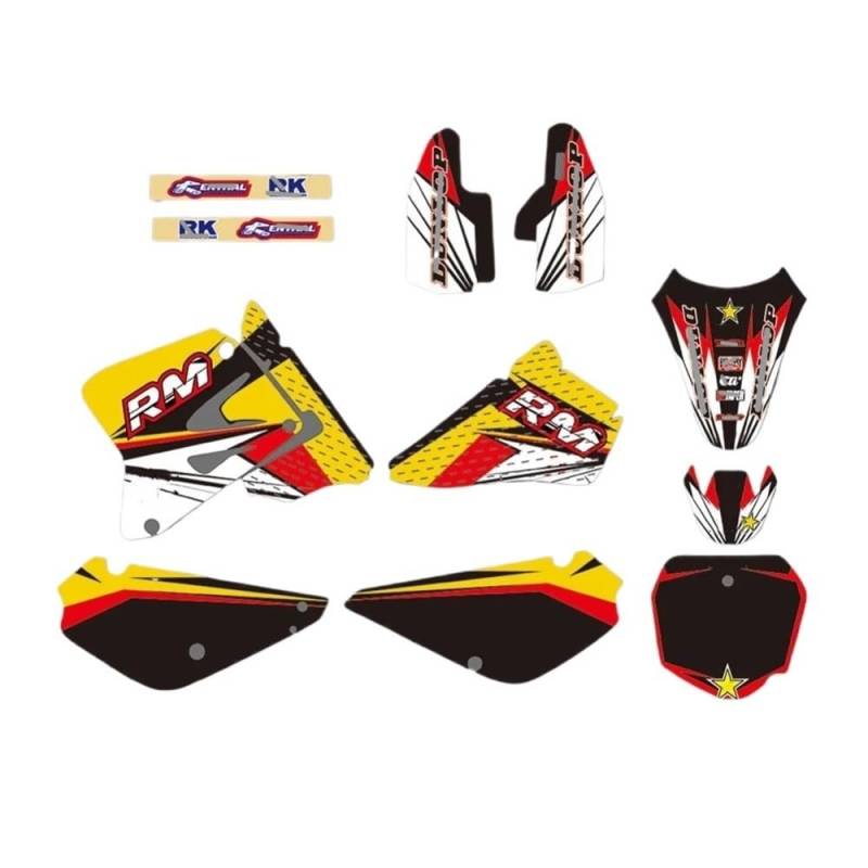 Motorrad-Verkleidungs-Aufkleber-Set für Su&zuki RM85 2001 2002 2003 2004 2005 2006 2007 2008 2009 2010 2011-2018 RM-85 Motorrad-Aufkleber von CPSIKJJ