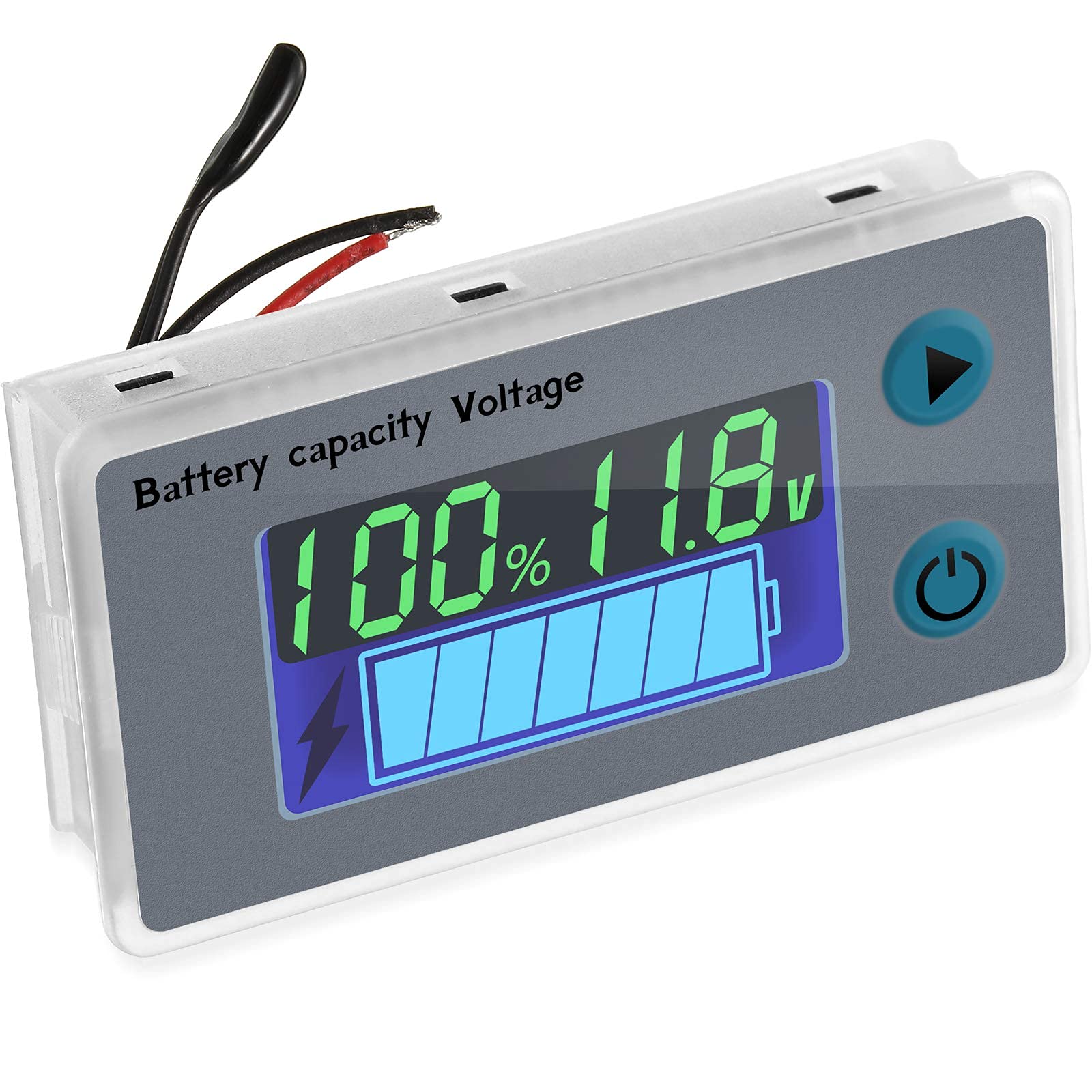 Multifunktionaler Batteriekapazitätsmonitor 10-100 V Programmierbarer Batteriestand Spannungs-Temperaturmesser (12V-Alarm) von CPTDCL