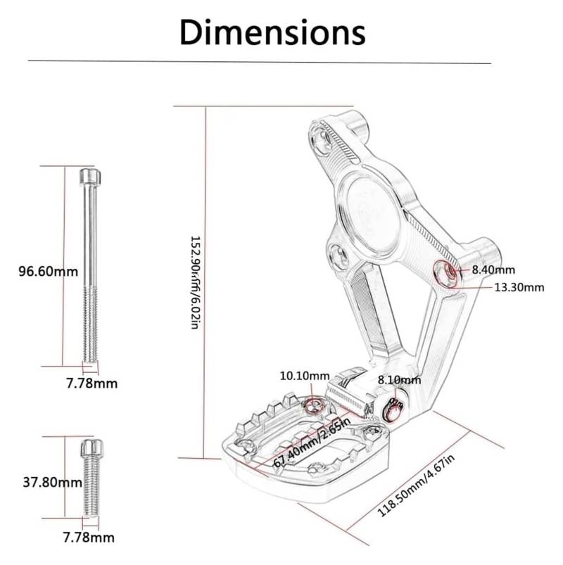 Motorrad Fußrasten Für X ADV X-ADV 750 XADV750 XADV 750 2017-2020 Motorrad Passagier Fußrastenanlage Hinten Fußstütze Fuß Peg Fuß Pedal Fuß Rest Fussrasten(3) von CPZPMFMKBG