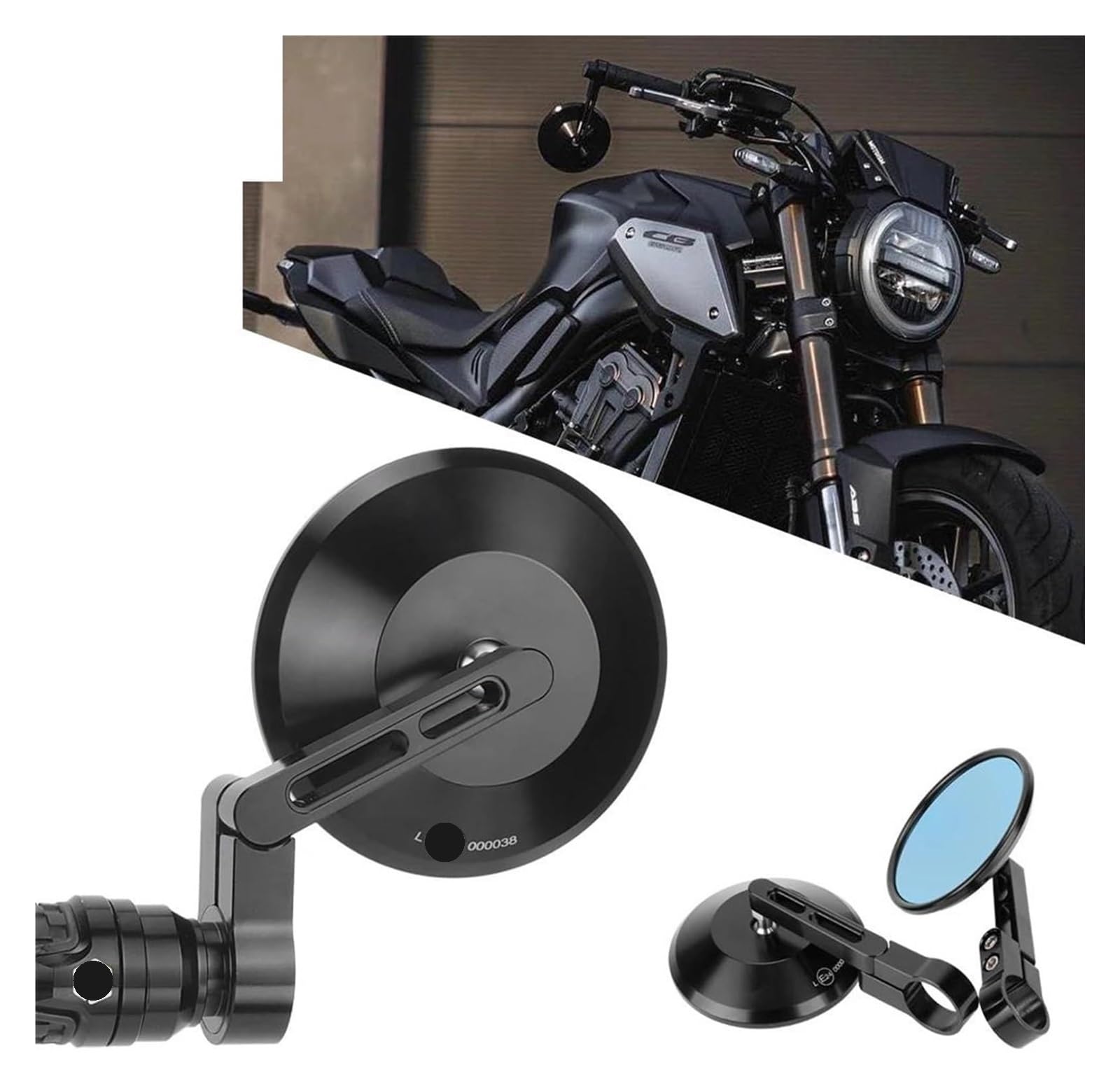 Motorrad Lenkerspiegel Für CB650R CB1300 CB1100 CB400 CB650F CB1000R CBR1000RR CB400F Motorrad Bar End Seite Spiegel Motorrad Rückspiegel von CPZPMFMKBG